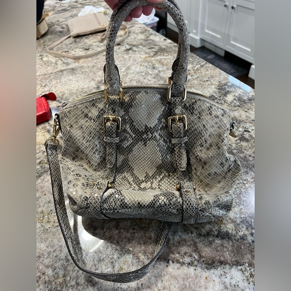 Michael Kors Python Embossed Leather Satchel Shoulder bag - Picture 3 of 6